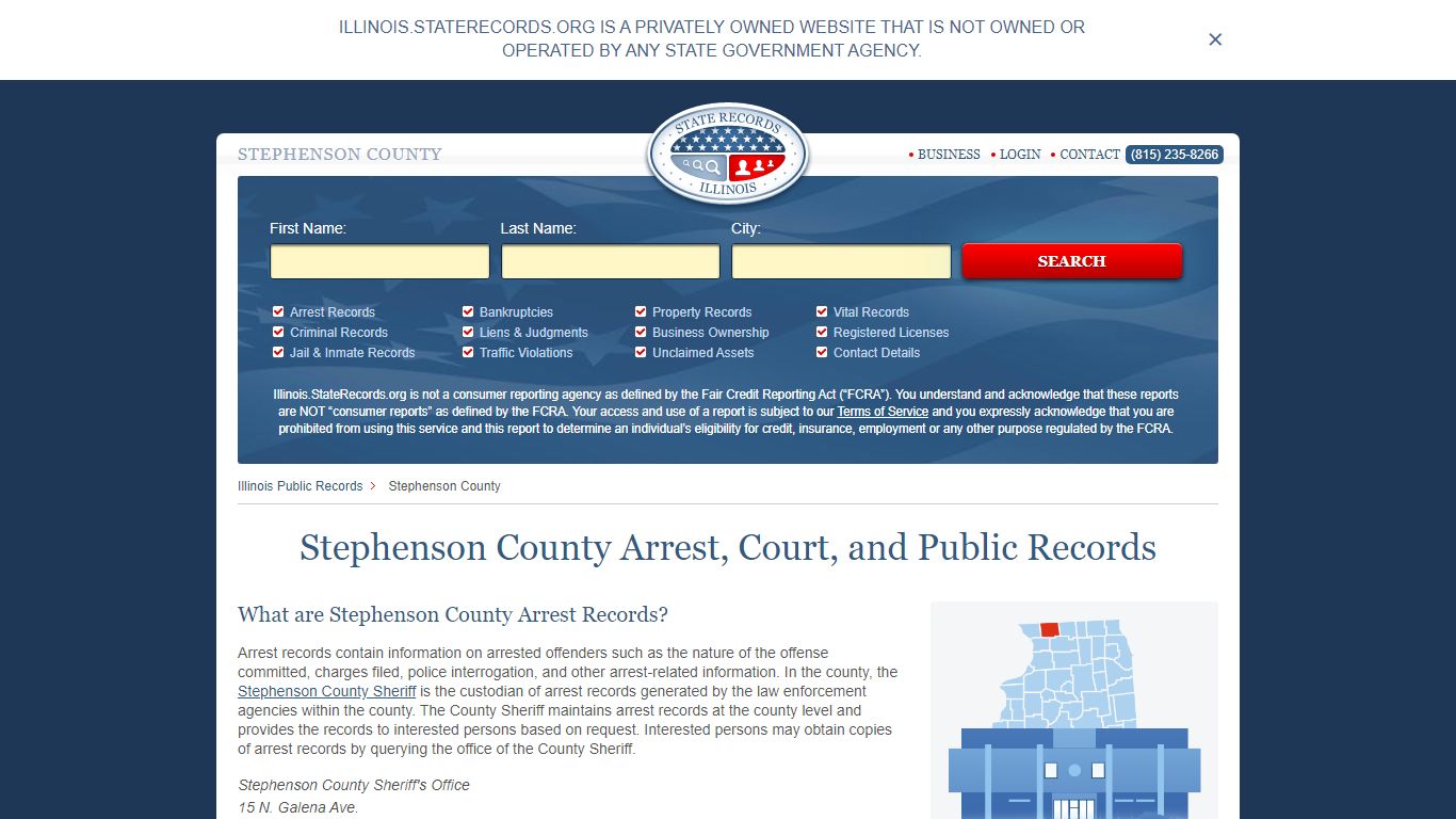 Stephenson County Arrest, Court, and Public Records