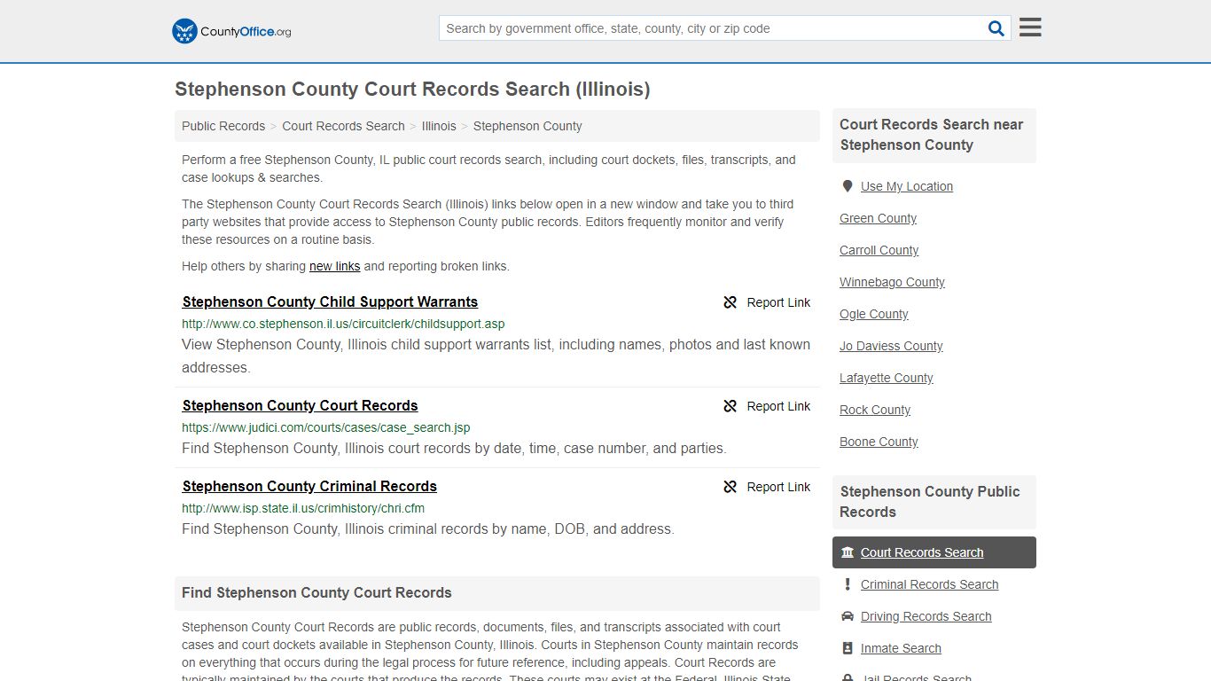 Court Records Search - Stephenson County, IL (Adoptions ...